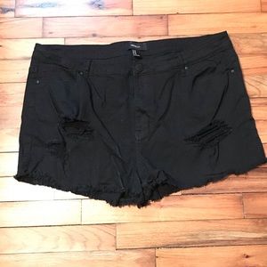 Forever 21 black ripped shorts
